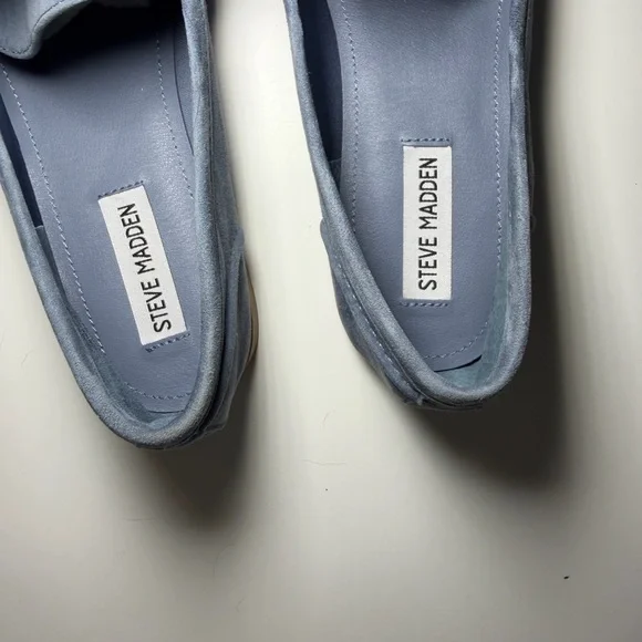 Steve Madden Blue Suede Horsebit Loafers Womens Size 10 NWOT - Picture 6 of 10